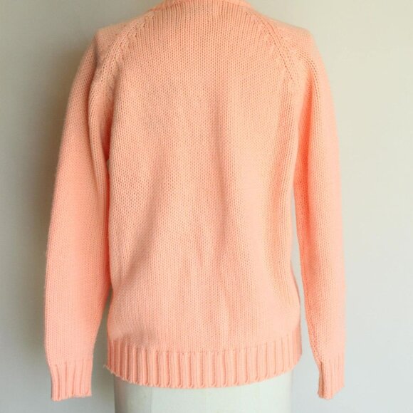 Vintage 1960s Sweater, Full Fashioned Orange Knit Cardigan - Picture 10 of 10